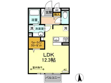 アゼリアコートA(ワンルーム/2階)の間取り写真