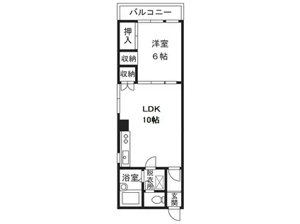オーナーズプラザ大山(1LDK/3階)の間取り写真