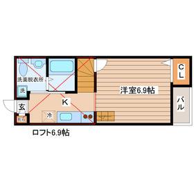 GRAN DE 愛宕橋(1K/1階)の間取り写真