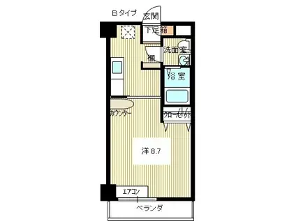 クオリティタウン(1K/5階)の間取り写真