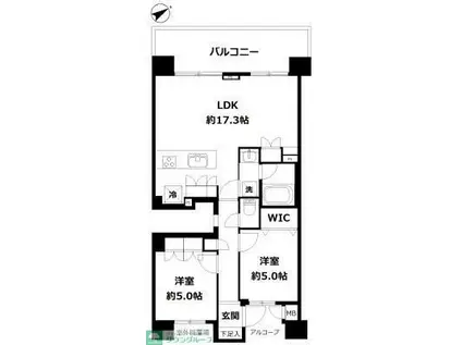 グランイーグル横浜反町(2LDK/2階)の間取り写真