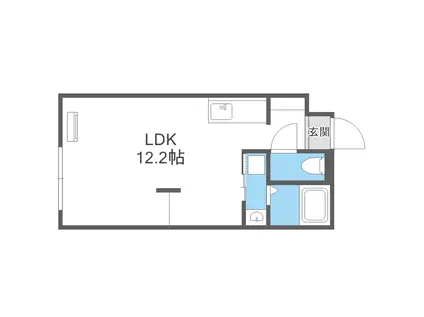 F/LITEN37(1K/3階)の間取り写真