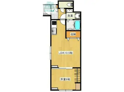 シャインS栄田(1LDK/1階)の間取り写真