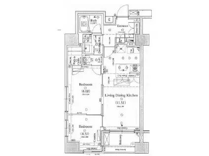 コンポジット日本橋(2LDK/9階)の間取り写真