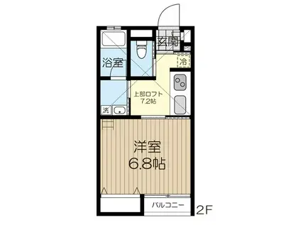 アムール レヴメゾン(1K/2階)の間取り写真