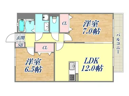 ブランベルジュ(2LDK/2階)の間取り写真