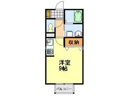 プレジールIII(ワンルーム/1階)の間取り写真