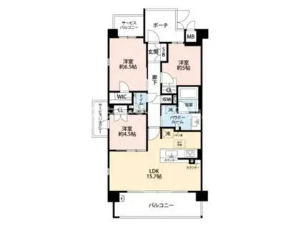 プレミスト鶴見横堤(3LDK/3階)の間取り写真