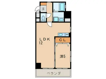 グランブルーキャトル(1LDK/8階)の間取り写真