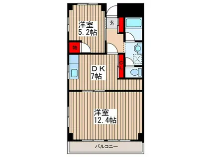 砂サンシャインシティ 1(2DK/7階)の間取り写真