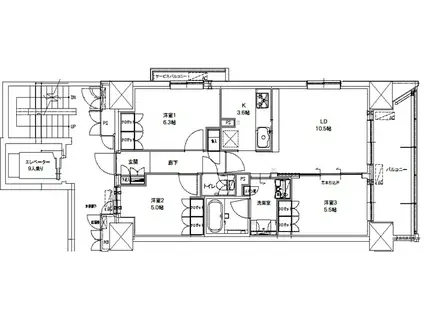 ジュエルコート熊谷II(3LDK/12階)の間取り写真