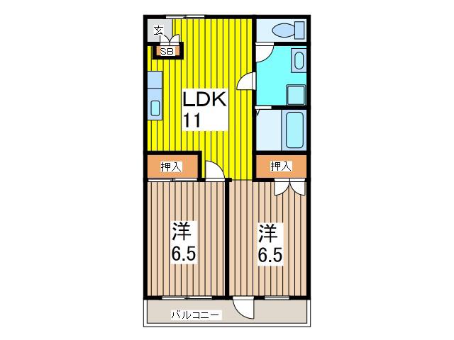 第7池田マンション(2LDK/4階)の間取り写真