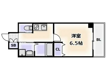 クローバーグランデ昭和町(1K/2階)の間取り写真