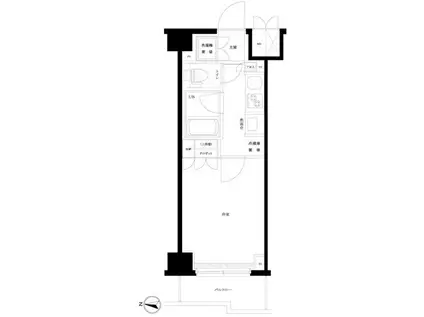 ルーブル川崎上平間(1K/6階)の間取り写真