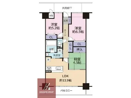 キングマンション千里万博公園(3LDK/6階)の間取り写真