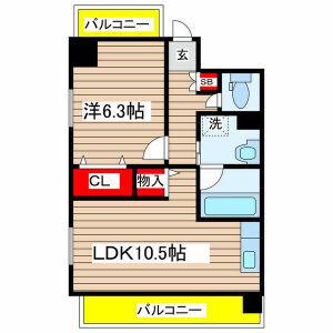 ファインコート(1LDK/5階)の間取り写真