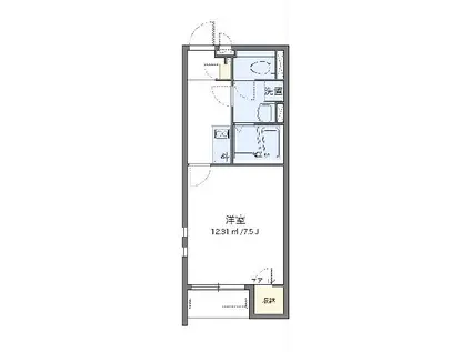 クレイノモデルノハウスII(1K/1階)の間取り写真