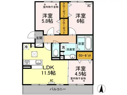 ROYAL WINS(3LDK/1階)の間取り写真