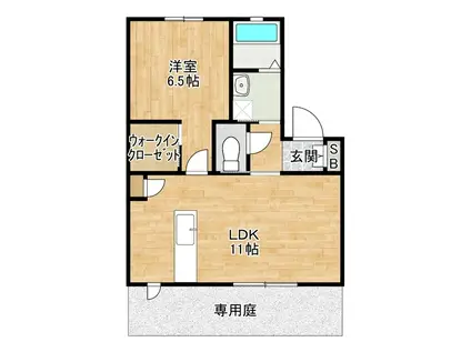 スプリング・ローズ(1LDK/1階)の間取り写真