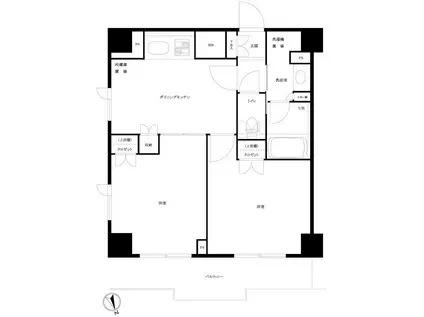 ルーブル仲六郷壱番館(2DK/4階)の間取り写真