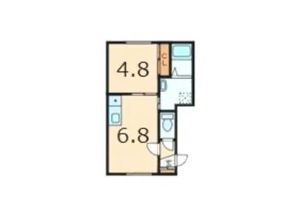 SLOW LIFE (1DK/1階)の間取り写真