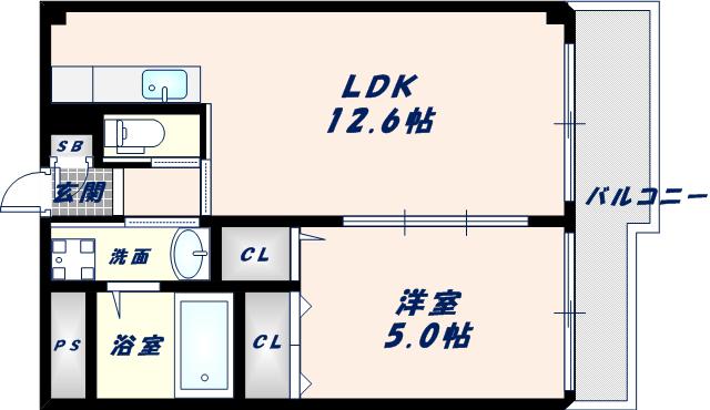 クレールアンジュ(1LDK/1階)の間取り写真