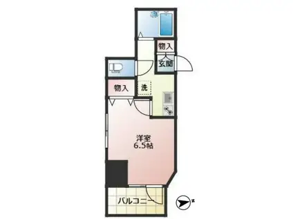 スカイコート麻布十番(1K/8階)の間取り写真