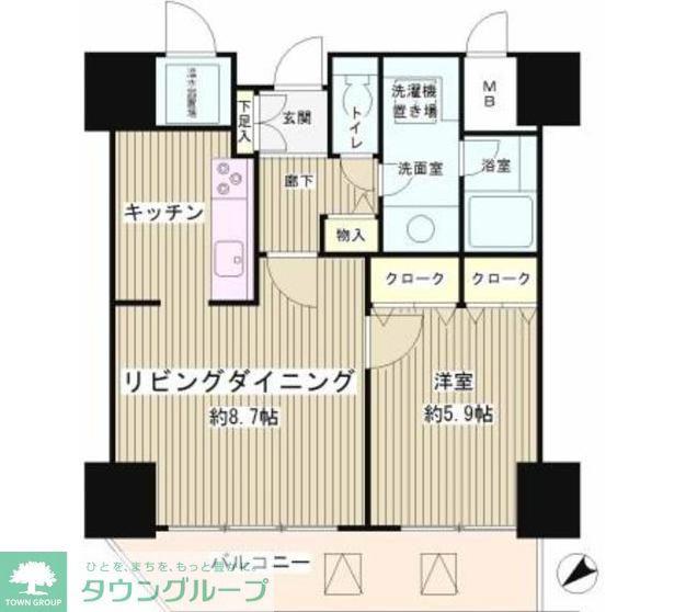 トレステージ目黒(1LDK/12階)の間取り写真