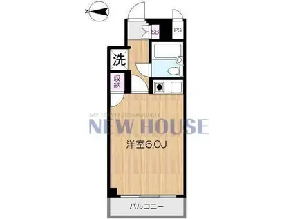 ライオンズマンション神楽坂第6(ワンルーム/4階)の間取り写真