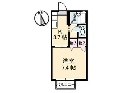 アーバンシー(1K/1階)の間取り写真