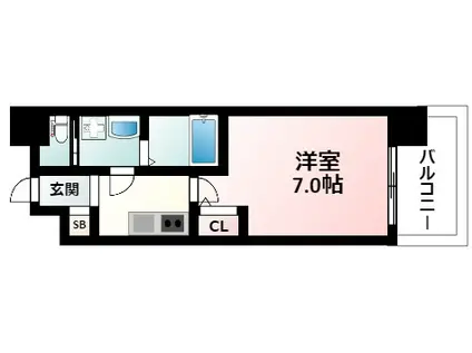 セレニテ三国プリエ(1K/7階)の間取り写真