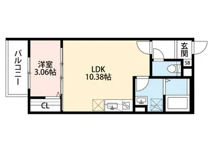 シャン・ルミエールおおとり(1LDK/2階)の間取り写真