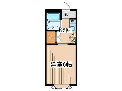 ハウスボヌ-ル(1K/1階)の間取り写真