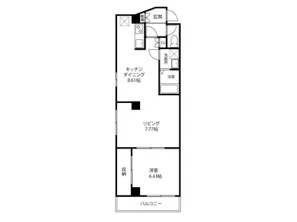 リベルテ表参道(1LDK/3階)の間取り写真