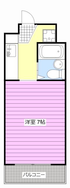カモエKマンション(ワンルーム/2階)の間取り写真