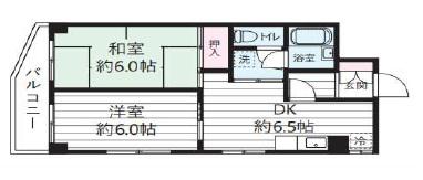 アーバンハウス宮地(2DK/7階)の間取り写真
