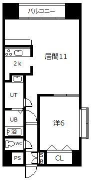ノルテ3条通(1LDK/4階)の間取り写真
