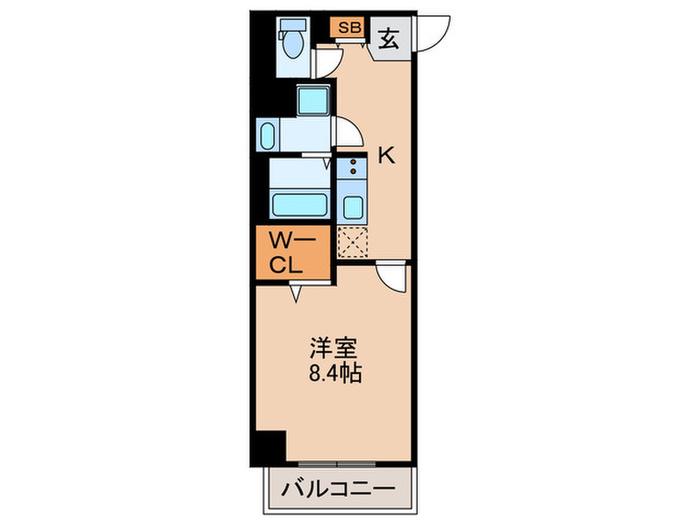 レジデンス神戸ヴェルノ(1K/3階)の間取り写真