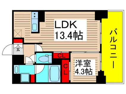 ORSUS UMEJIMA(1LDK/5階)の間取り写真