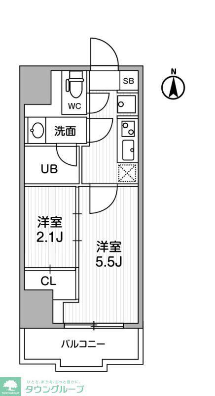 ドゥーエ亀戸III(2K/8階)の間取り写真