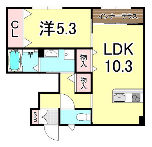 アムグラースI(1LDK/1階)の間取り写真