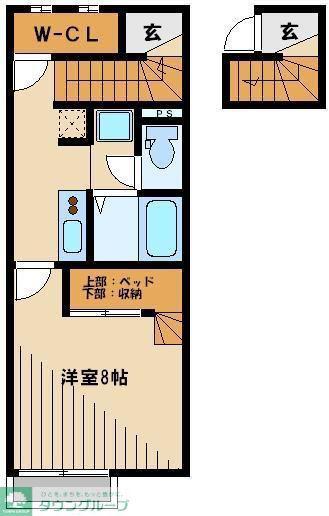 レオネクストフィロ前沢宿I(1K/2階)の間取り写真