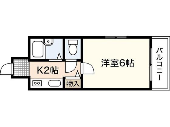 メルカード弐番館(1K/4階)の間取り写真