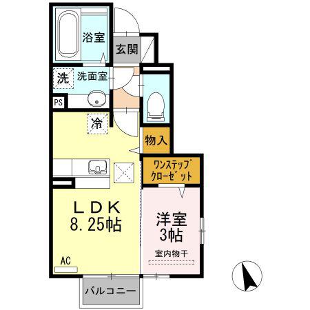 カメリアハイムII(1LDK/1階)の間取り写真