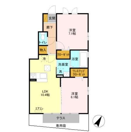 DANDELION A(2LDK/1階)の間取り写真