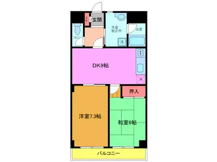 中葛西ハイツ(2DK/3階)の間取り写真