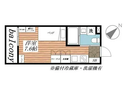 LIGERE南行徳ウエスト(ワンルーム/1階)の間取り写真