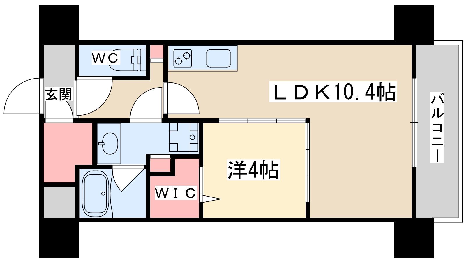 アーバネックス東梅田(1LDK/12階)の間取り写真