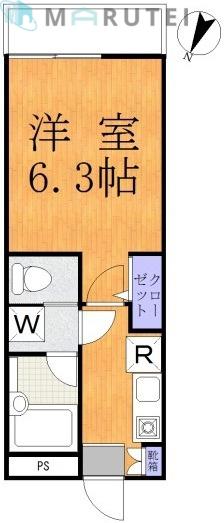 グリーンキャピタル(1K/1階)の間取り写真