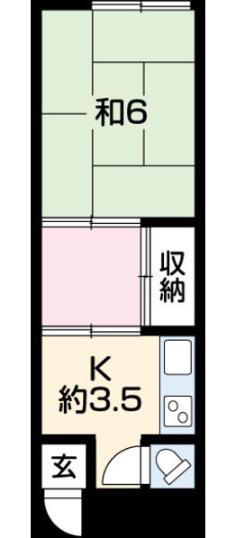 望月荘(2DK/2階)の間取り写真